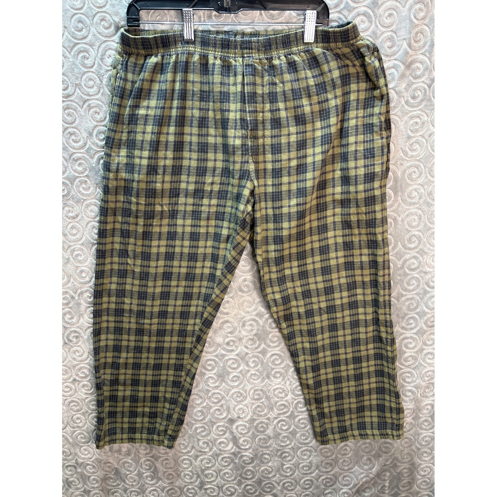 Cherokee Plaid Lounge Pants Women's Size Large Green Blue Comfy Casual